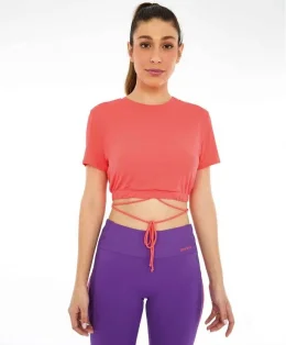 T-SHIRT SPEED CROPPED TIRAS CORAL ENERGIA