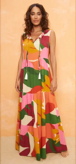 VESTIDO LONGO MARIAS DET.DEGOLO ILHA MAURICIO