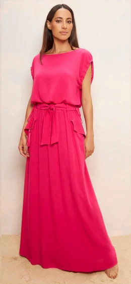 SAIA LONGA C/FAIXA E BOLSO BLOSSOM