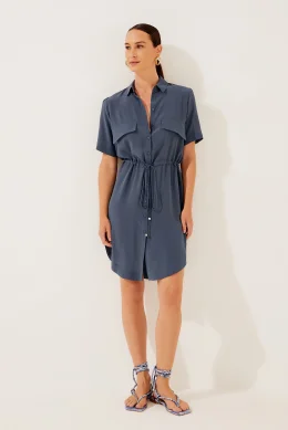 CHEMISE MANGA CURTA REVOADA E4125A1290 AZUL/BLUE