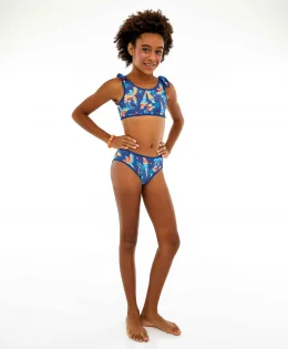 BIQUINI INFANTIL ITALIA LACO DUPLA FACE ARARA COLORIDA