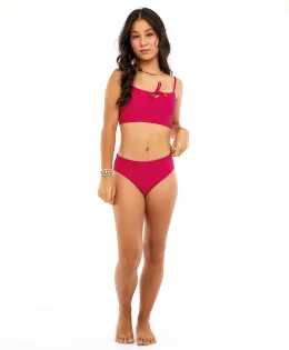 BIQUINI JUVENIL JAZZ TOP FRANZIDO PINK PINK CEREJA