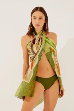 CANGA DE PRAIA LENCO PALMEIRAS E3458AVERDE/GREEN U/ONE SIZE