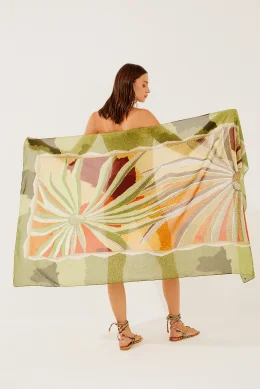 CANGA DE PRAIA LENCO PALMEIRAS E3458AVERDE/GREEN U/ONE SIZE