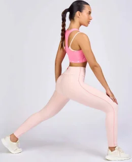 LEGGING STAFF DETALHE LATERAL ROSA PEONY