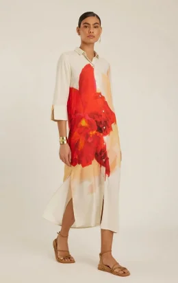 CHEMISIER BASICO MIDI FLORA