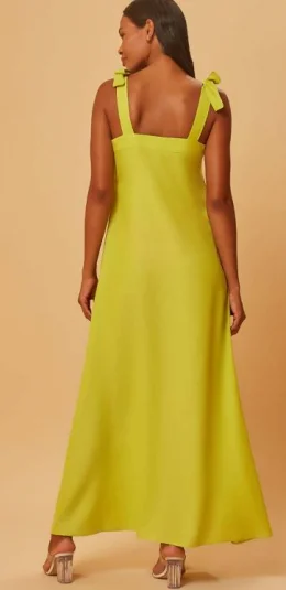 VESTIDO LONGO COM ABOTOAMENTO FRONTAL VERDE
