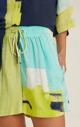 SHORT COS ELASTICO BLEUE