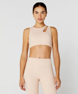 LEGGING CANELADA ABERTURAS LATERAIS ROSE LATTE