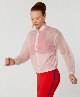 JAQUETA BOMBER LINES BRANCO C/ VERMELHO