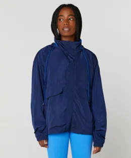 JAQUETA ALONGADA CORTA VENTO AZUL MARINHO