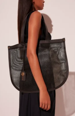 BOLSA TOTE TWEED NOITE PRETO DOURADO