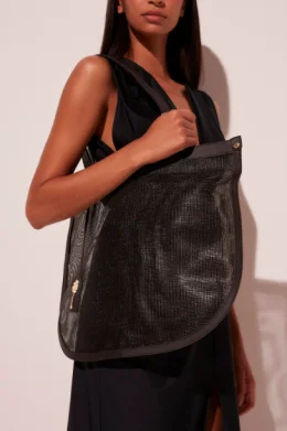 BOLSA TOTE TWEED NOITE PRETO DOURADO