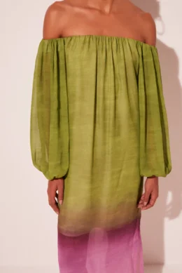 VESTIDO LONGO LISTRAS DEGRADE ROXO/PURPLE