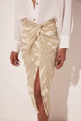 SAIA MIDI FOLHAS BICOLOR