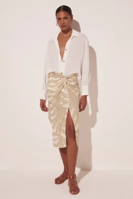 SAIA MIDI FOLHAS BICOLOR