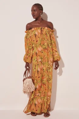 VESTIDO LONGO SEMENTE PINCELADA