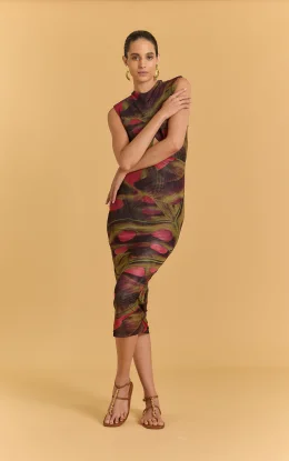 VESTIDO TRANSPASSE FRENTE TULE MONSTERA