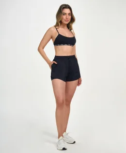 SHORTS PIQUET COM SHORTS INTERNO PRETO