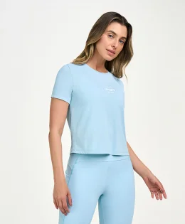T-SHIRT CROPPED ACTIVEWEAR AZUL PASTEL
