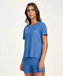 T-SHIRT ETERNA GOLA REDONDA AZUL
