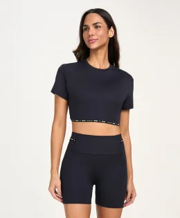 T-SHIRT CROPPED ELASTICO ALTO GIRO