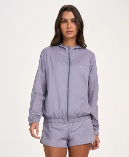 JAQUETA ETERNA CORTA VENTO COM CAPUZ CINZA SUAVE