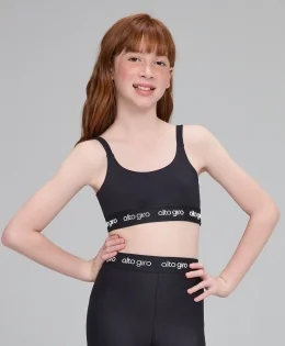 TOP COS ELASTICO AG LISTRAS PRETO KIDS INFANTIL