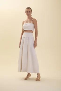 TOP CROPPED RETO DET. DRAPEADO BRANCO