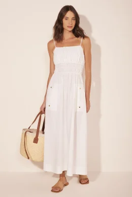 VESTIDO MIDI ESSENCIA OFF WHITE