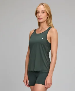 REGATA COM ELASTICO ALTO GIRO EM V VERDE ESCURO