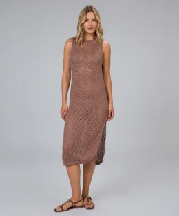 SAIDA VESTIDO TELADO MARROM CACAU