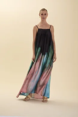 VESTIDO LONGO COM ALA REGULAVEL ILHA DE MALDIVAS PRETO