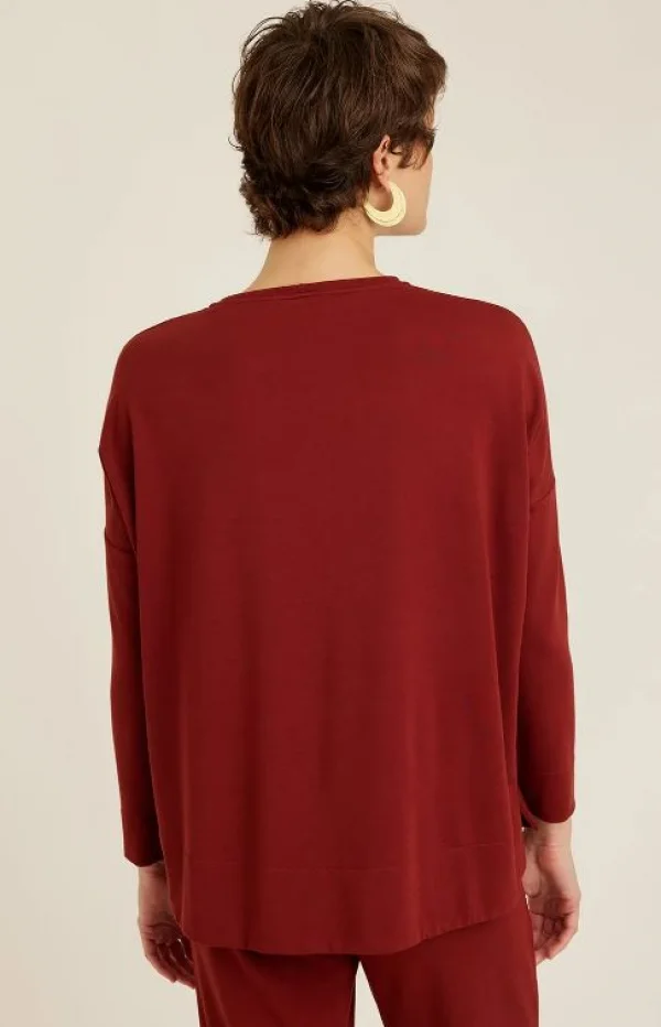 BLUSA MOLETINHO MANGA LONGA CANELA