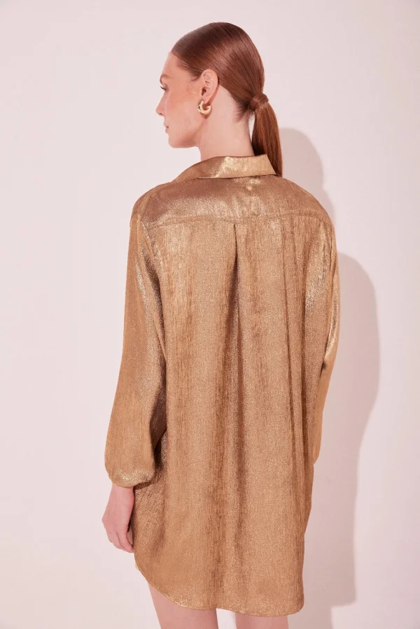 CAMISA MANGA LONGA SHINE DOURADO